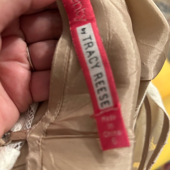 Delicate Tracy Reese Cream Backless Lace Dress, Cotton, Cute Back Open Design - Picture 8 of 10